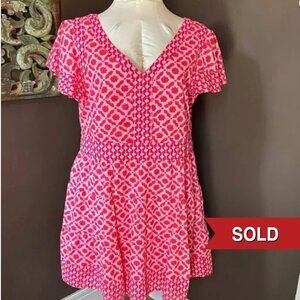 VINEYARD VINES Women's Mixed Tiered Print Dress Size L - UEC
